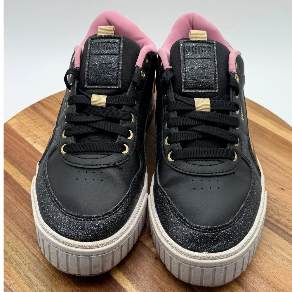 Puma Women's Size 6 1/2 C Cali Star Glitter Gold Pink Platform Sneakers 0607